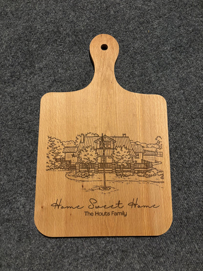 Cutting Board with Handle - Beech Wood 7x13inch