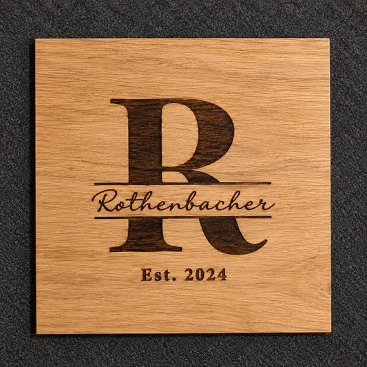 "Name" Wall Sign - Red Oak